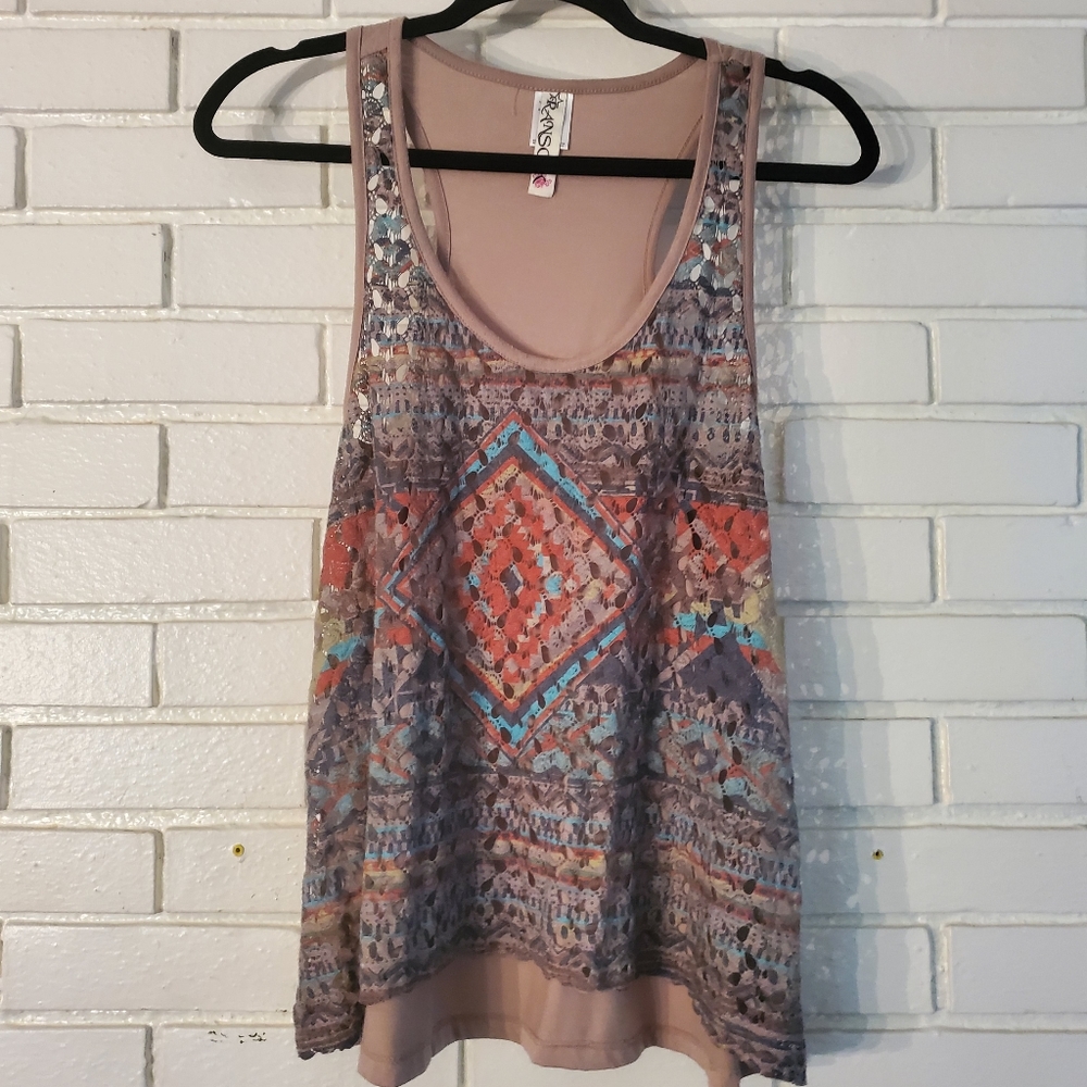 Aztec print cutout comfy tank